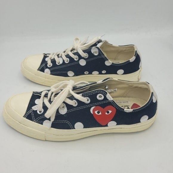 Comme des Garçons PLAY X Converse Unisex Chuck Taylor Polka Dot Sneaker Size 10 - Picture 1 of 16